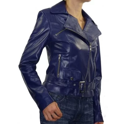 Blouson femme perfecto cuir agneau modèle Grizza