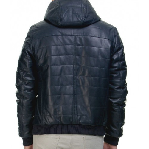 Peau lainée homme noir modèle croisé Barnet