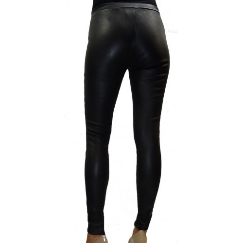 Pantalon legging agneau stretch sans poches cuir  femme modèle Iriza 