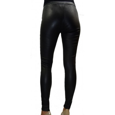 Pantalon legging agneau stretch sans poches cuir  femme modèle Iriza 