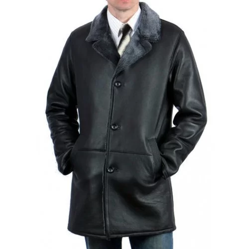 Manteau trois quart mouton retourné façon cuir huilé modèle Améria