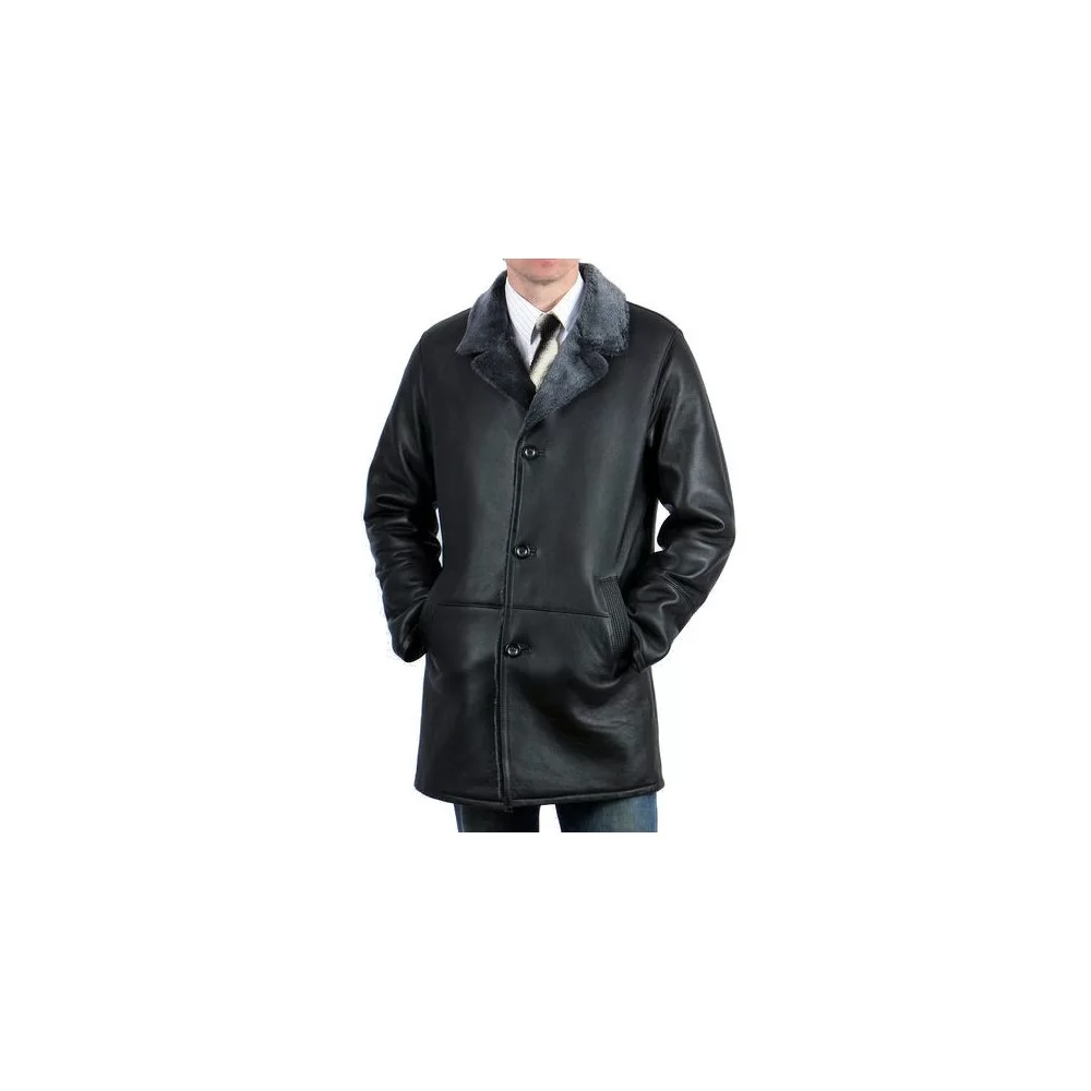 Manteau trois quart mouton retourné façon cuir huilé modèle Améria