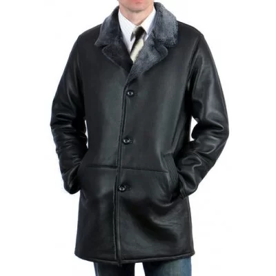 Manteau trois quart mouton retourné façon cuir huilé modèle Améria