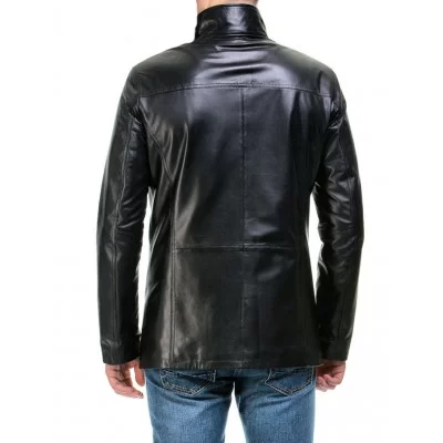 Veste droite cuir homme agneau modèle Amoro