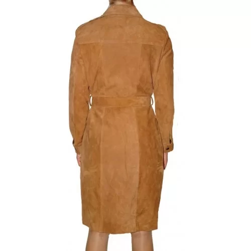 Robe chemise en agneau velours (daim) couleur gold modèle Maliissa