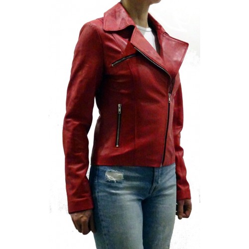Blouson style perfecto  cuir agneau modèle Zea