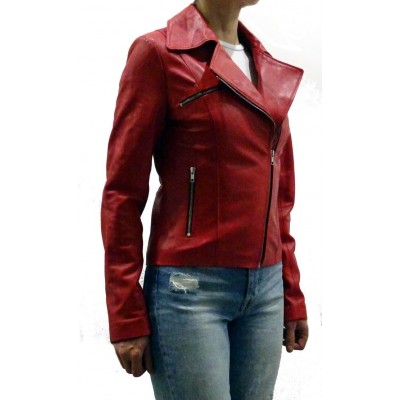 Blouson style perfecto  cuir agneau modèle Zea