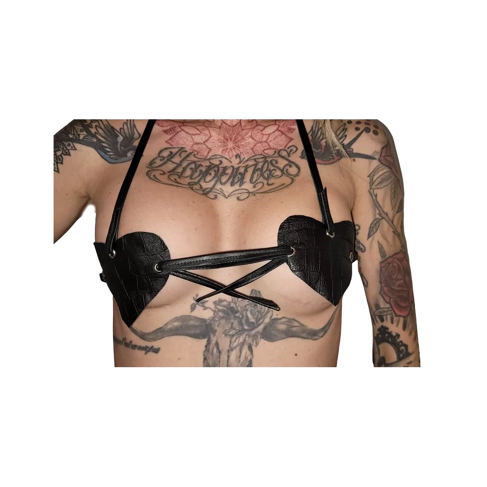 Soutien gorge modèle Coeur en agneau noir