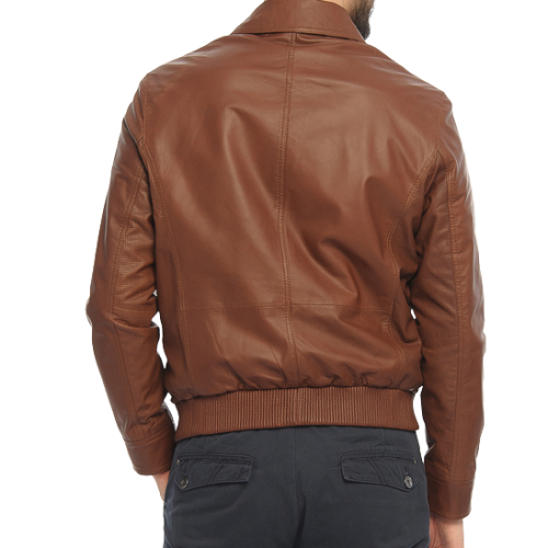 Man leather coat model Pieric
