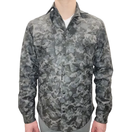 Chemise modèle Kamo agneau imprimé camouflage