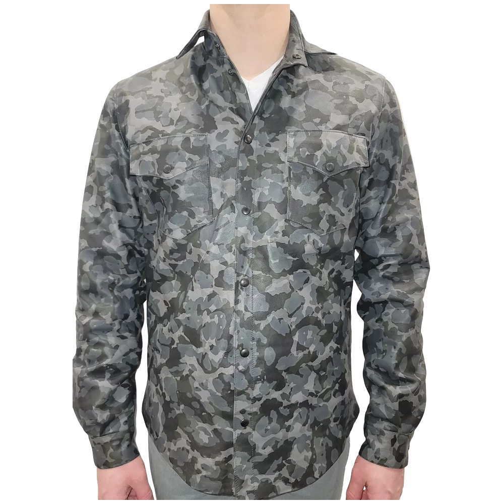 Chemise modèle Kamo agneau imprimé camouflage