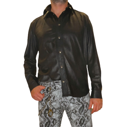 Man leather blazer model Barnet