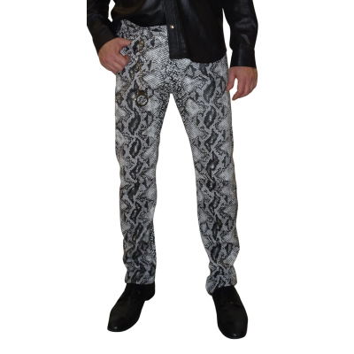 Pantalon modèle Rebel en agneau impression Python