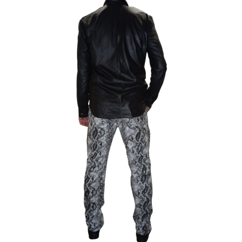 Pantalon modèle Rebel en agneau impression Python