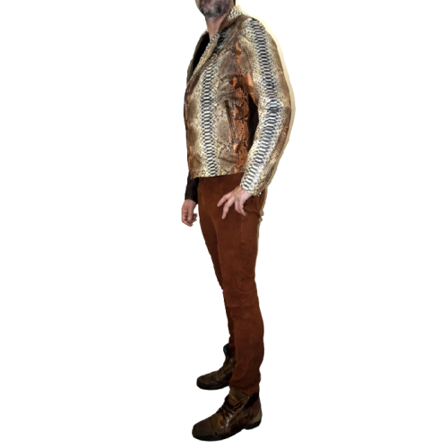 Man leather blazer model Laurent