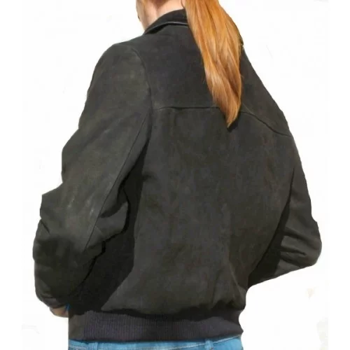 Blouson en veau velours noir modèle Betina