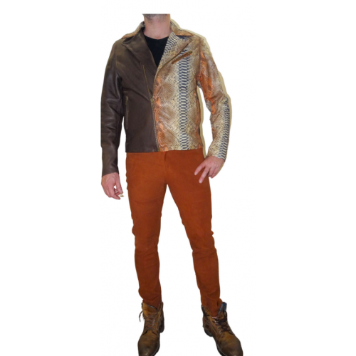 Man leather blazer model Laurent