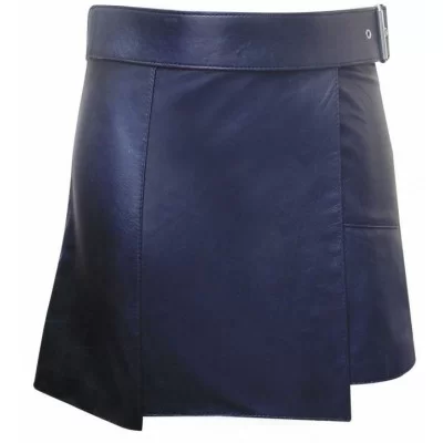 Kilt en cuir modèle Miro en agneau noir