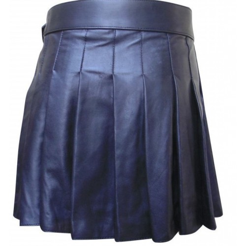 Kilt en cuir modèle Miro en agneau noir