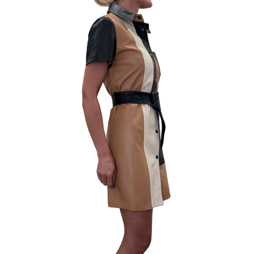Robe modèle Bridget en agneaux tricolore