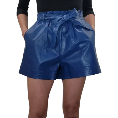 Short modèle Lucila en agneau couleur bleu