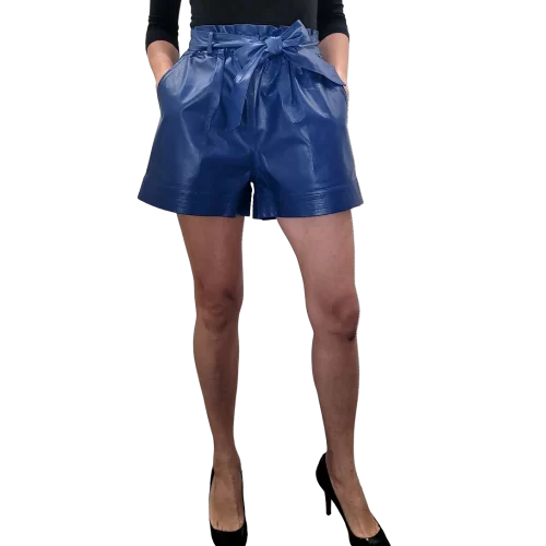 Short modèle Lucila en agneau couleur bleu