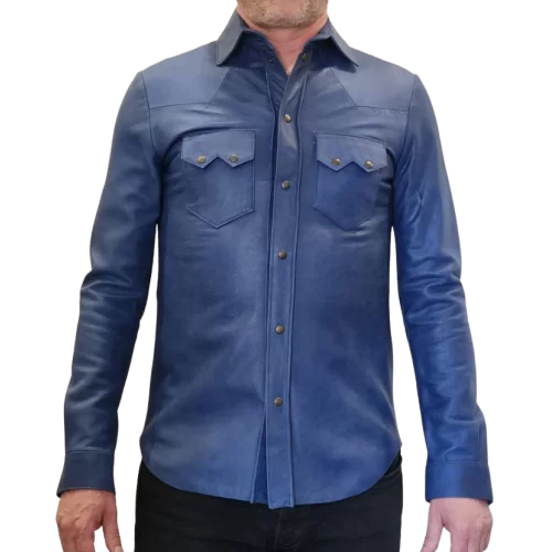 Chemise agneau couleur bleu jeans modèle Gun