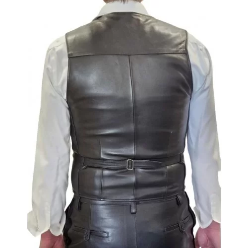 Gilet cuir agneau plongé homme modèle Narula