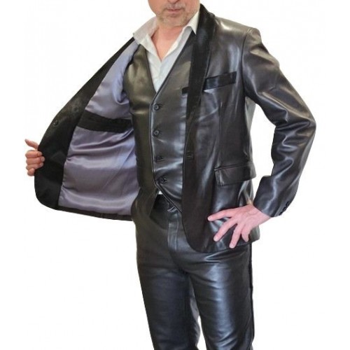 Gilet cuir agneau plongé homme modèle Narula