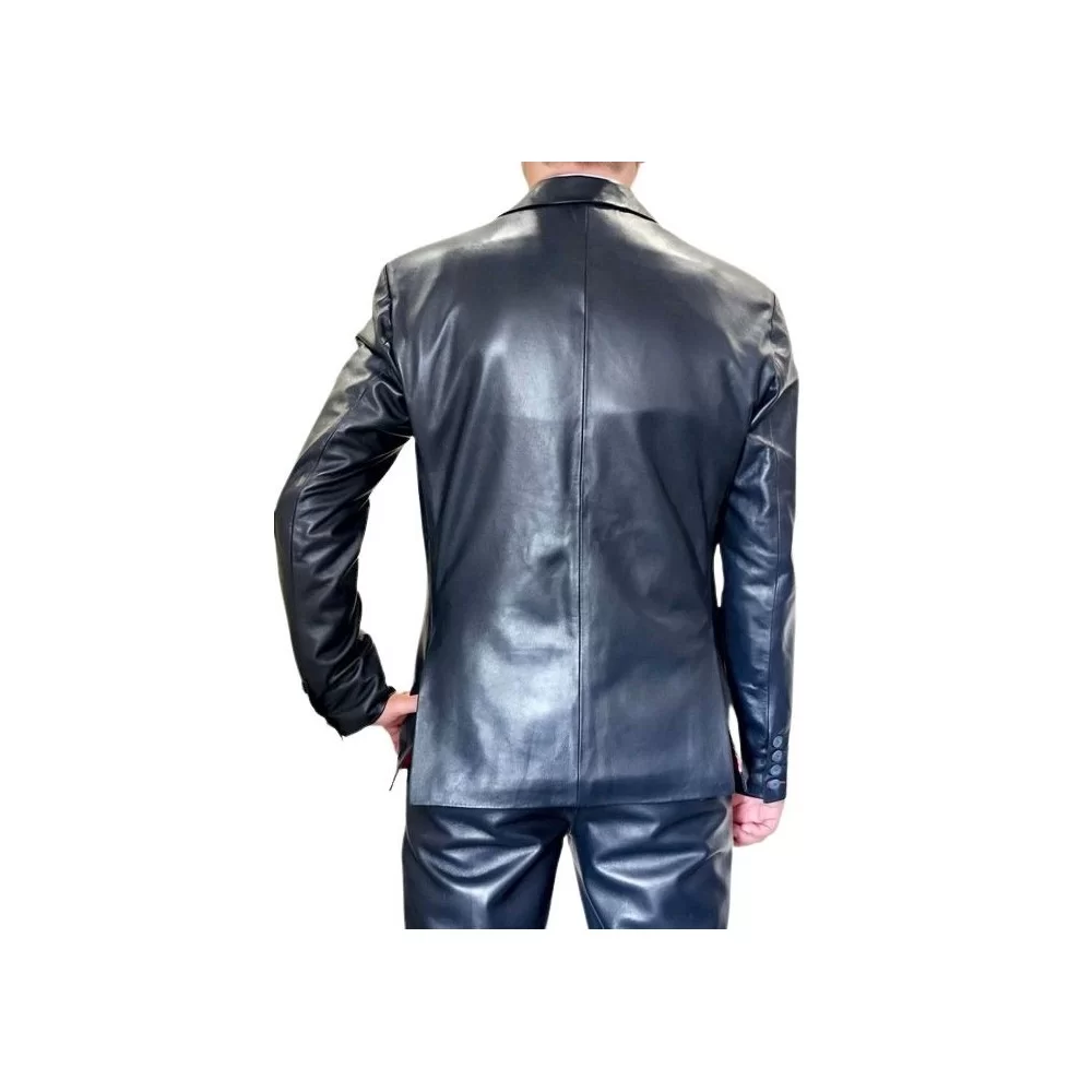 Veste croisée cuir homme deals
