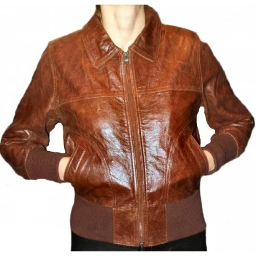 Blouson femme modèle Aurelie vachette chataîgne
