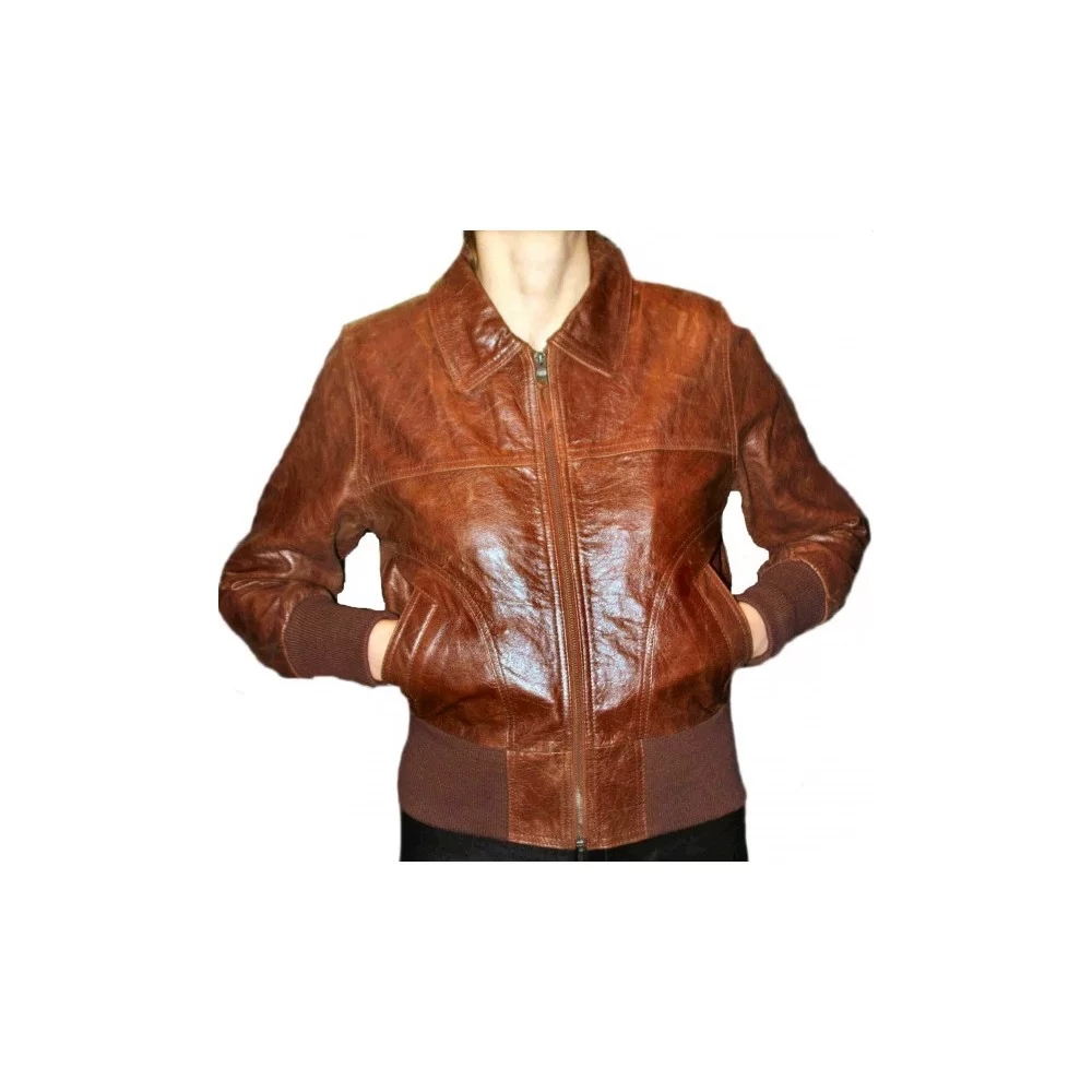 Blouson femme modèle Aurelie vachette chataîgne