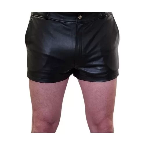 Short cuir homme en agneau noir modèle Eric