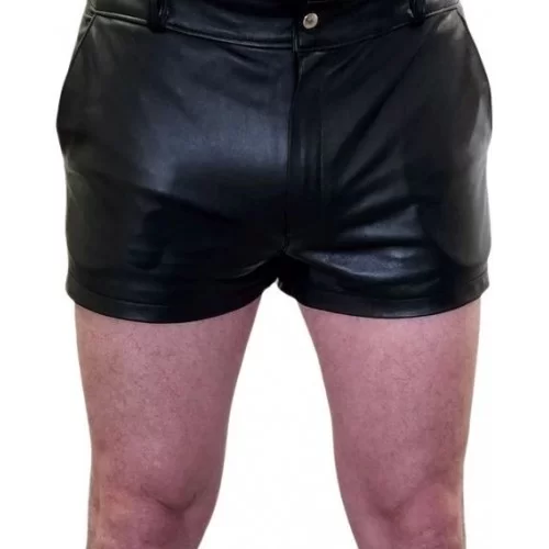 Short cuir homme en agneau noir modèle Eric