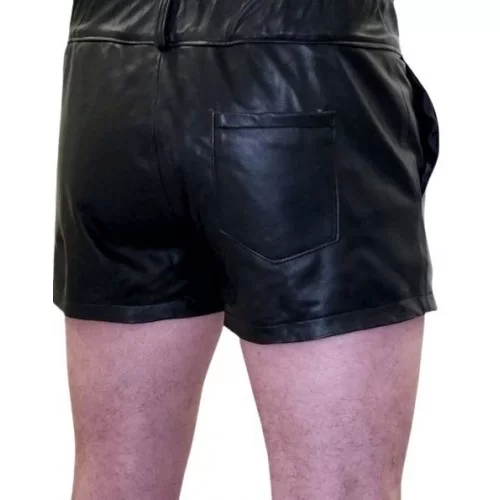 Short cuir homme en agneau noir modèle Eric