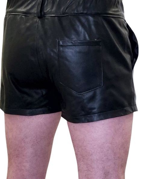 Short cuir homme agneau noir modele Eric