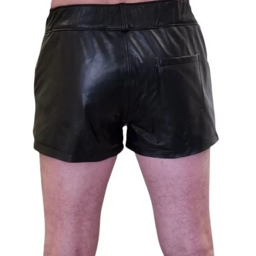 Short cuir homme en agneau noir modèle Eric