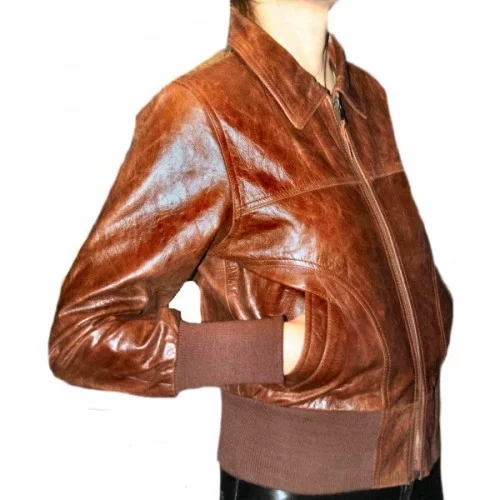 Blouson femme modèle Aurelie vachette chataîgne