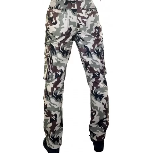 Pantalon cargo cuir agneau camouflage modèle Army