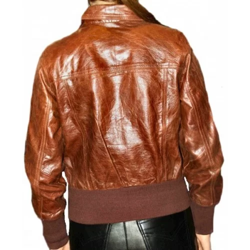 Blouson femme modèle Aurelie vachette chataîgne