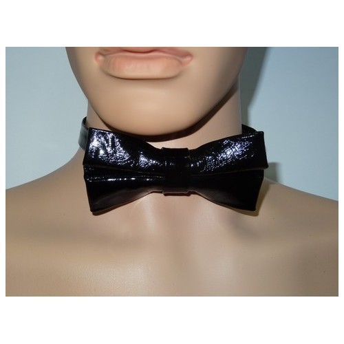 Noeud papillon cuir agneau ciré noir