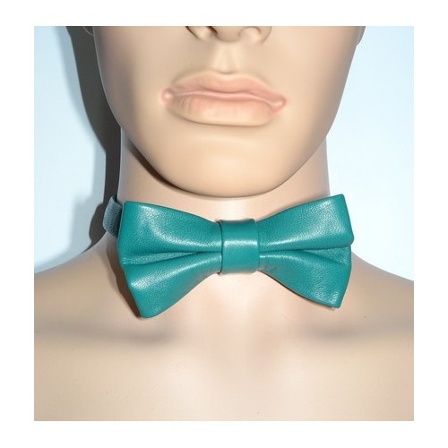Noeud papillon cuir agneau vert possibilité de 100 couleurs
