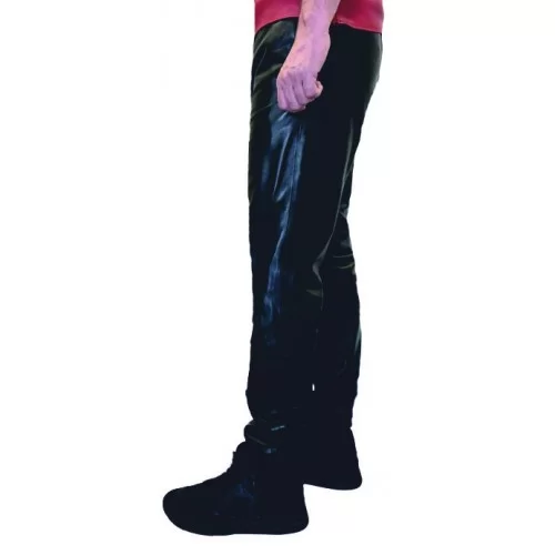 Panatalon de jogging en cuir agneau noir modéle Julino