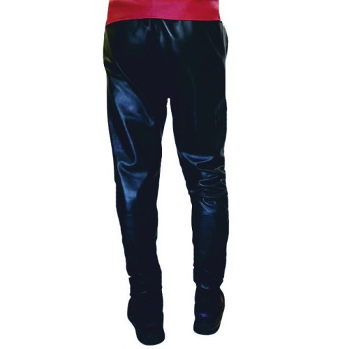 Panatalon de jogging en cuir agneau noir modéle Julino