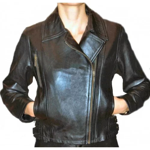 Blouson cuir femme modèle Anastazia agneau noir