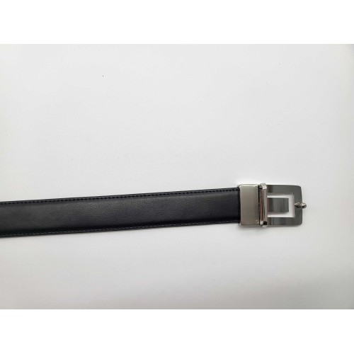 Ceinture en cuir de vachette véritable réversible couleurs rouge et noir, boucle métallique