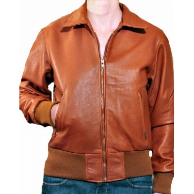 Blouson femme en vacheet sauvage modèle Anais culeur Camel