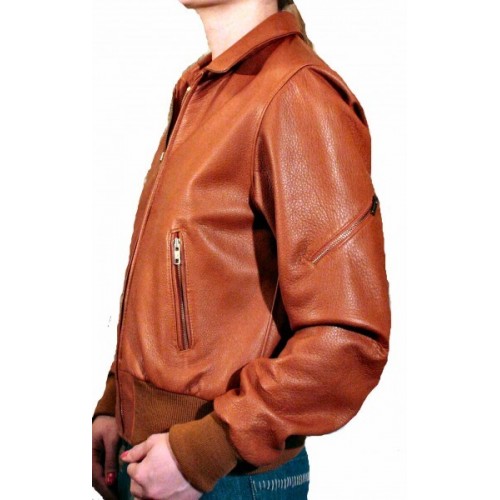 Blouson femme en vacheet sauvage modèle Anais culeur Camel