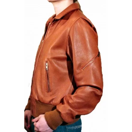 Blouson femme en vacheet sauvage modèle Anais culeur Camel