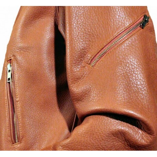 Blouson femme en vacheet sauvage modèle Anais culeur Camel